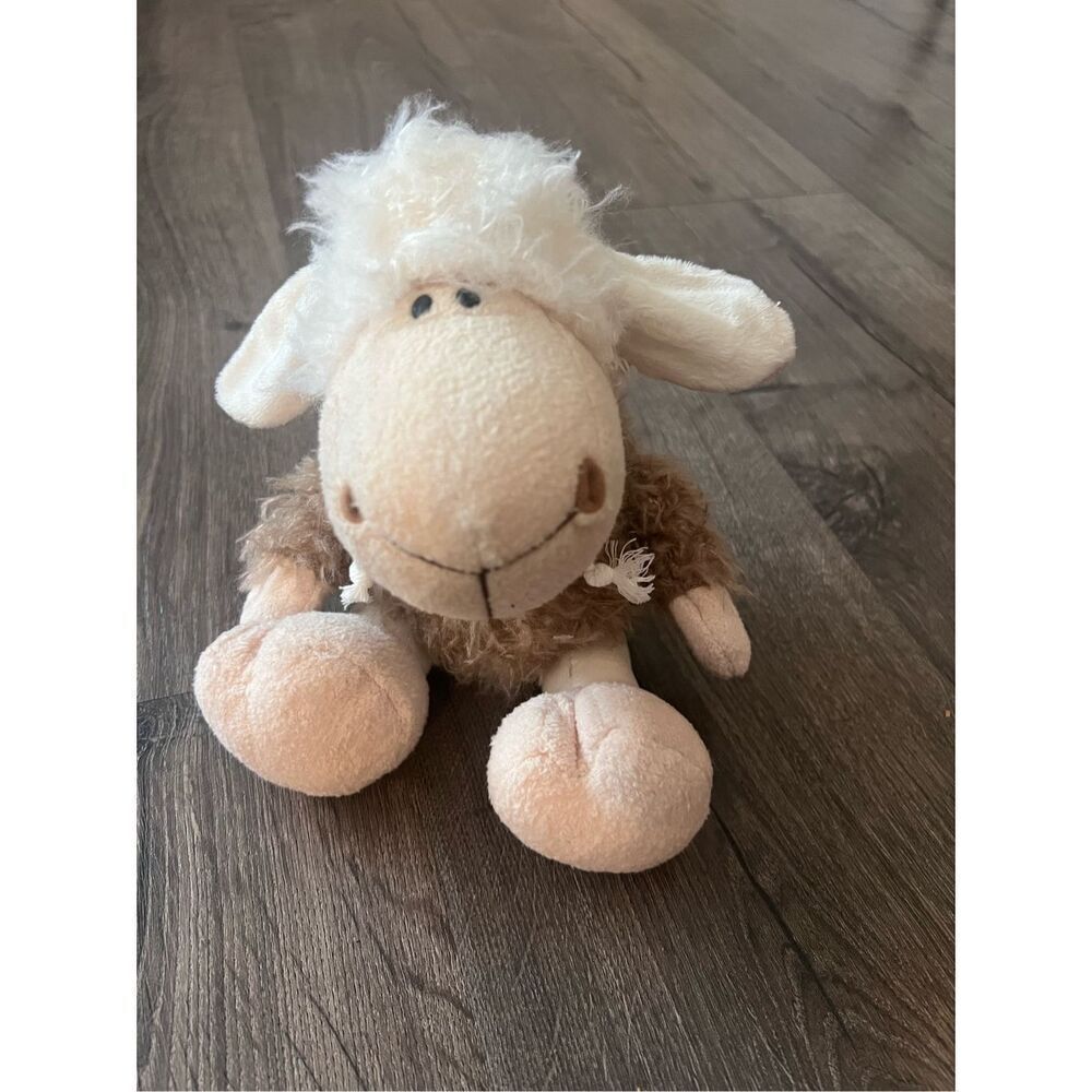 Plush Cotton Sheep Soft Toy  Gift Cuddly Toy Browns White
